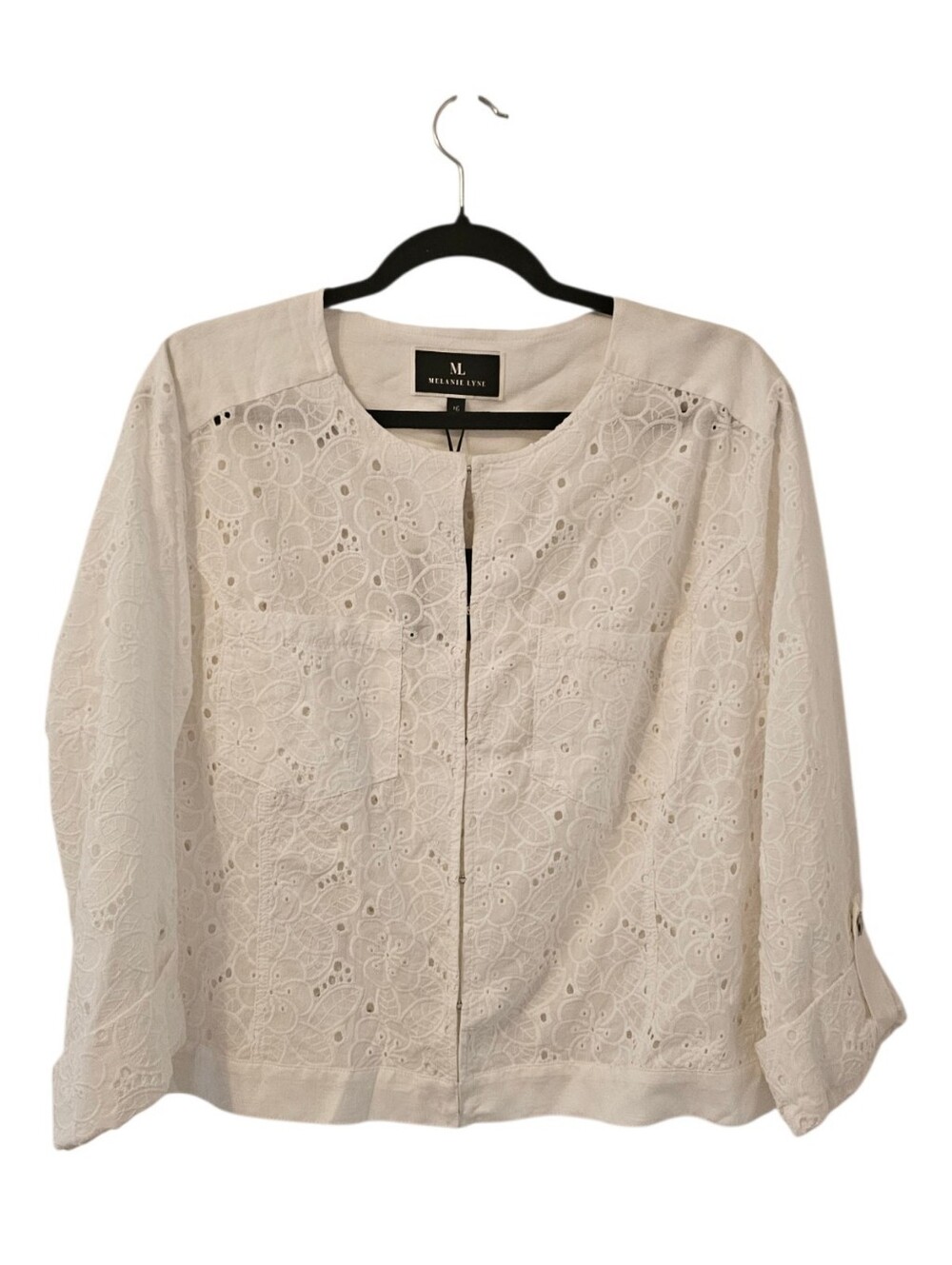 White Melanie Lyne Women's Linen-Blend Jacket